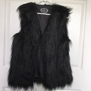 Black Fur Vest